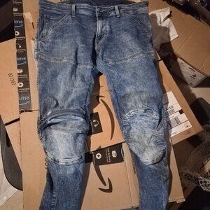 G Star Raw 5620 Zip Knee Moto Skinny Jeans Mens Size 32x31